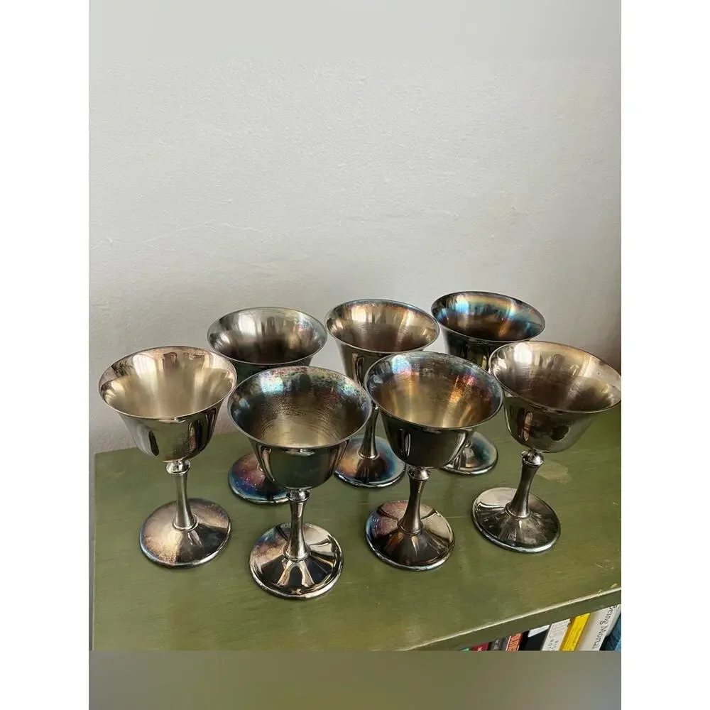 Vintage El de Uberti Italy Silverplate Cups - Set of 7
